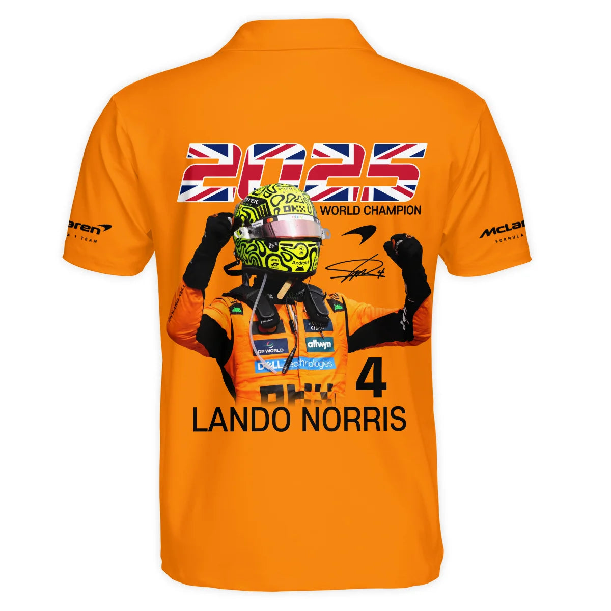 2025 Driver Champion Lando Norris McLaren F1 Team Polo Shirt BLNRWDCA9PL