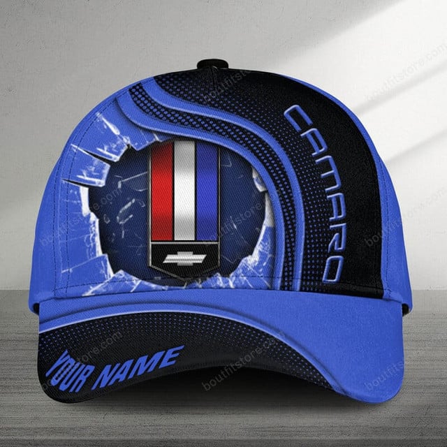 Custom Camaro Hat - Blue Sports Cap With Logo &amp; Personalized Name - Perfect Gift!
