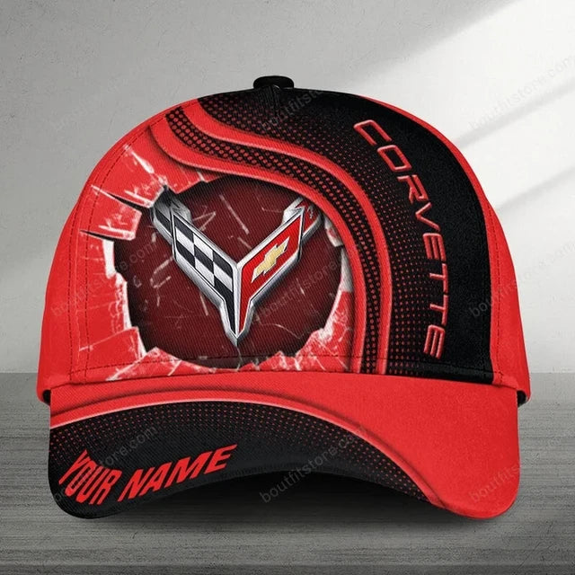 Custom Red Corvette Cap With Logo – Personalized Design For Car Enthusiasts