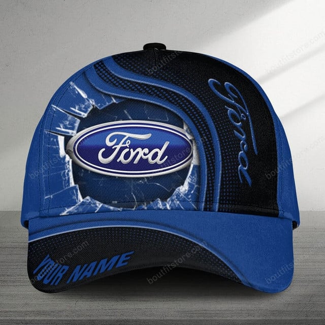 Custom Ford Logo Cap – Personalized Blue &amp; Black Hat For Car Enthusiasts