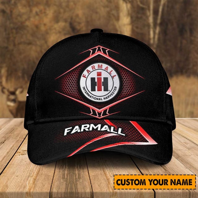 Custom Farmall Logo Cap - Personalized Name Embroidery , Perfect Gift For Tractor Enthusiasts