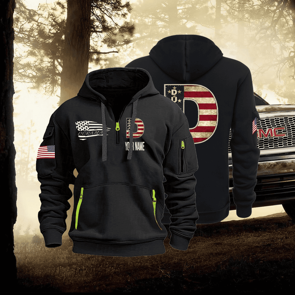 DRM Flag Quarter Zip Unisex Hoodie