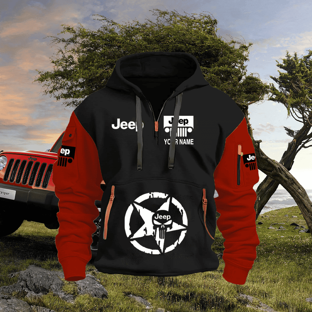 JP FULL PRINT QUATER ZIPPER JACKET