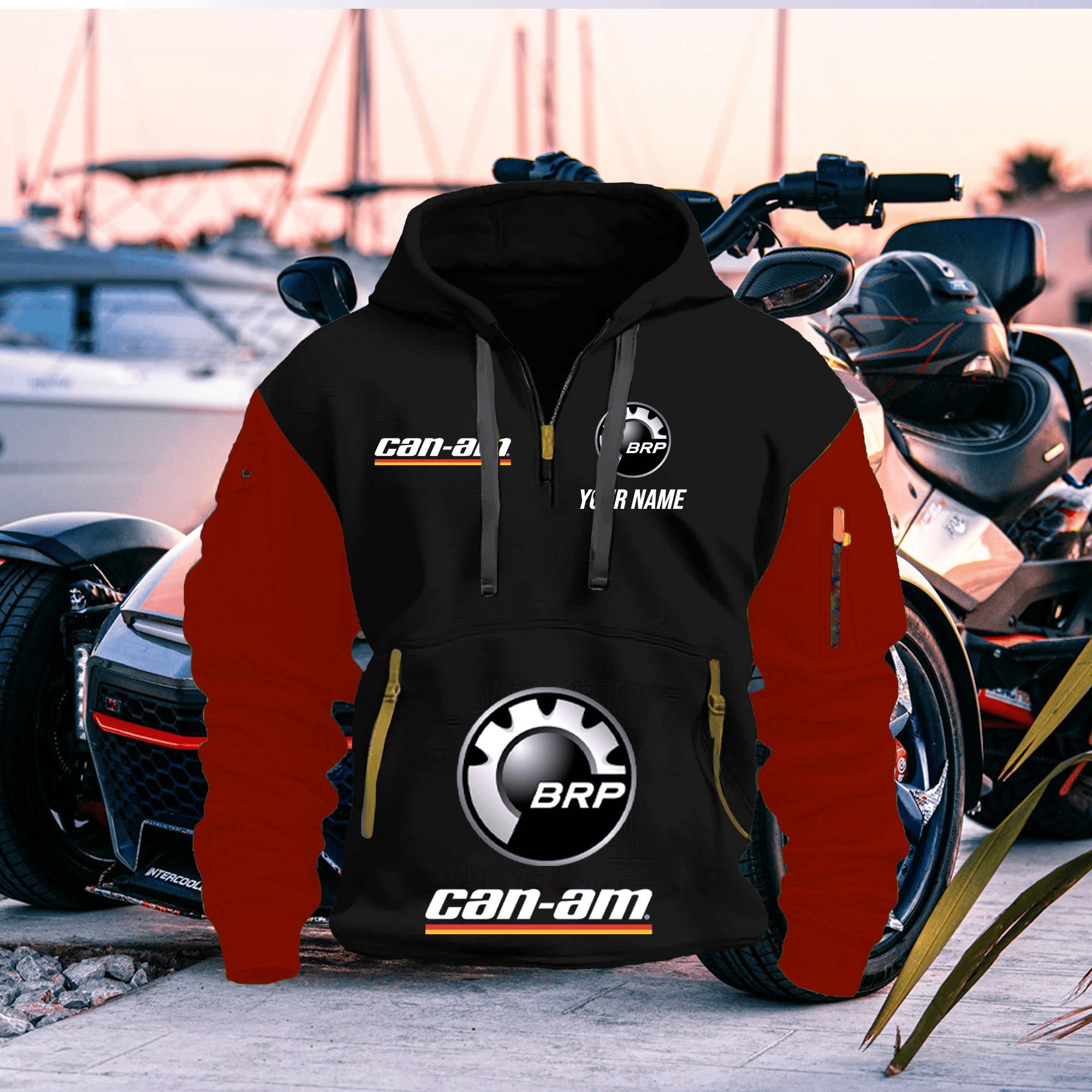CA FULL PRINT QUATER ZIPPER JACKET