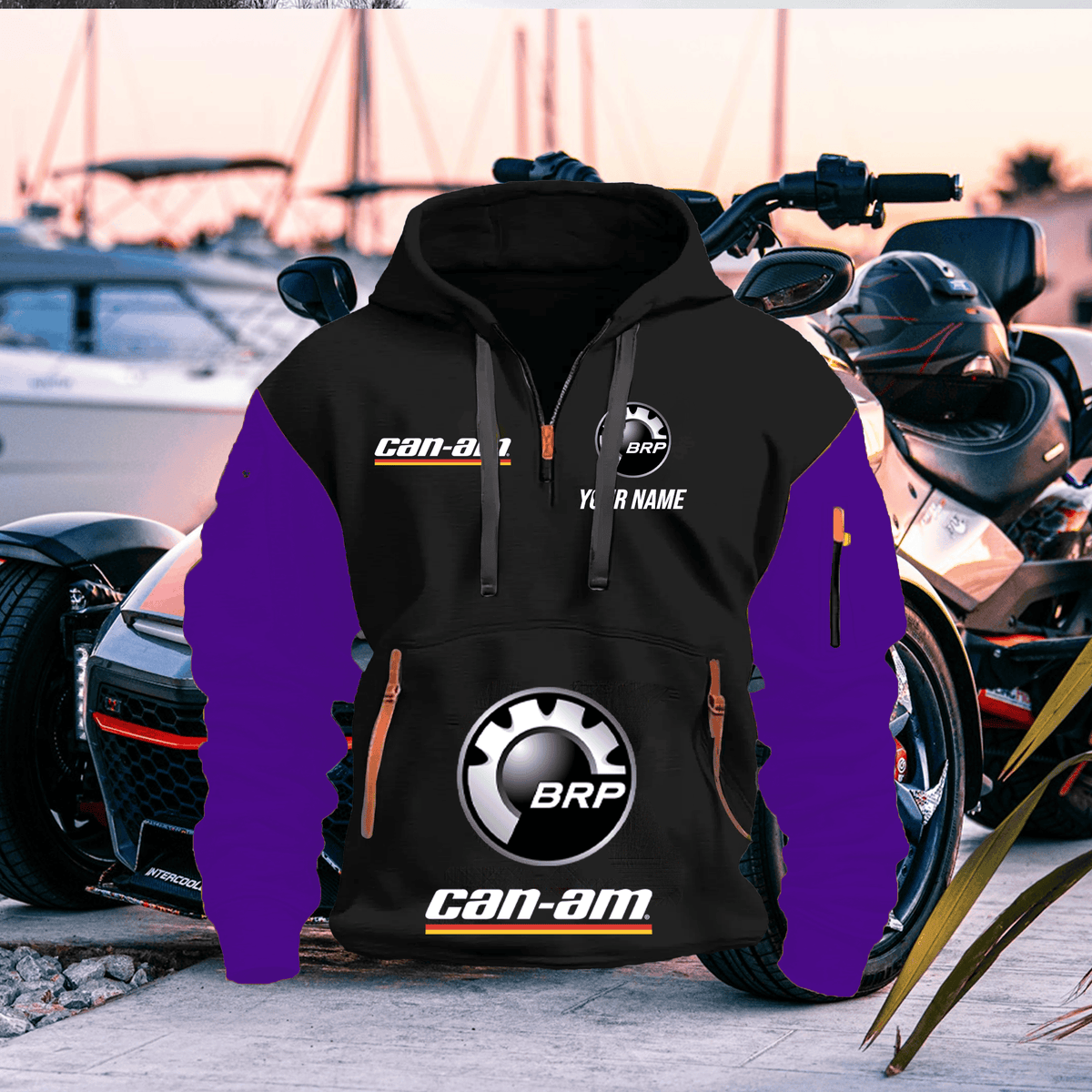CA FULL PRINT QUATER ZIPPER JACKET