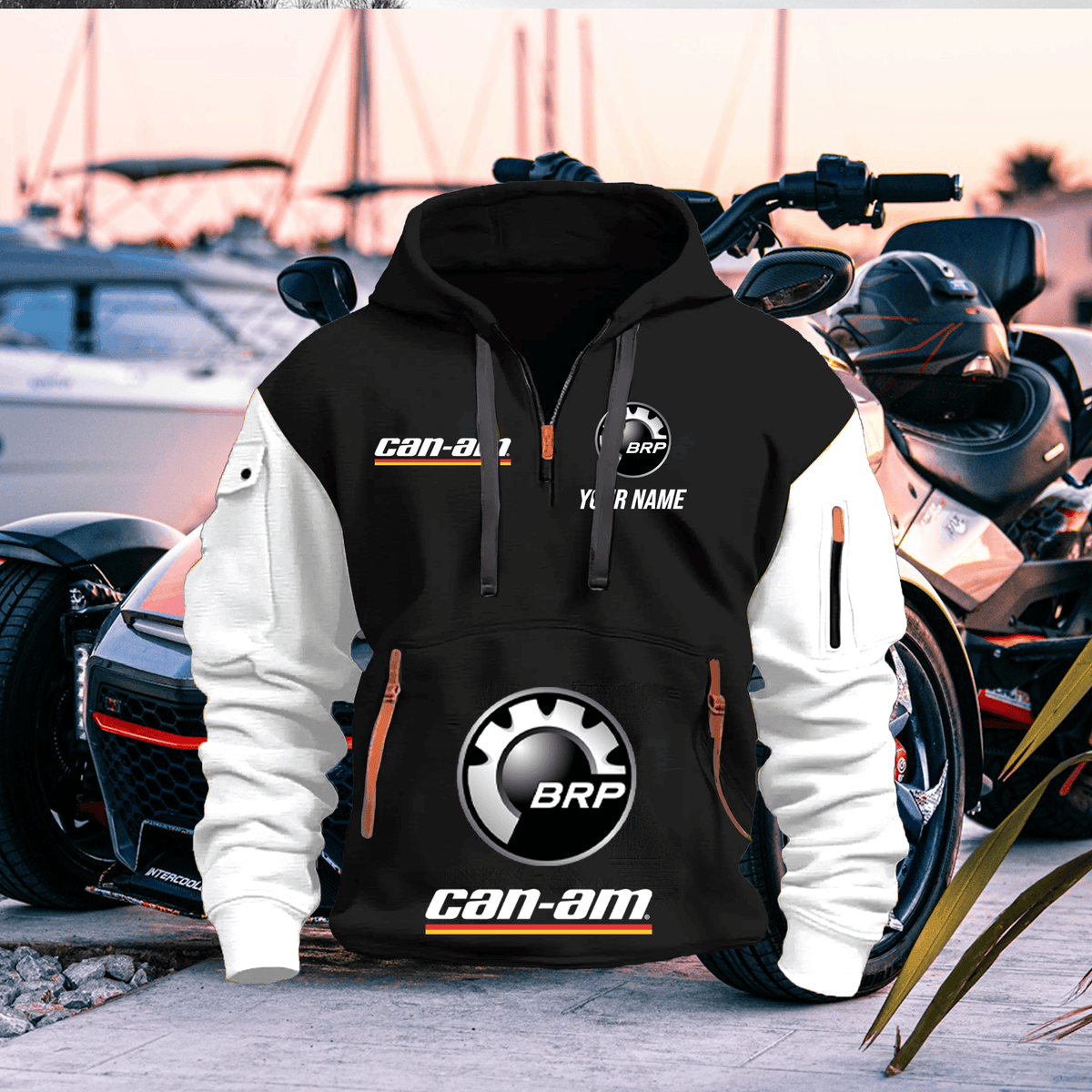 CA FULL PRINT QUATER ZIPPER JACKET