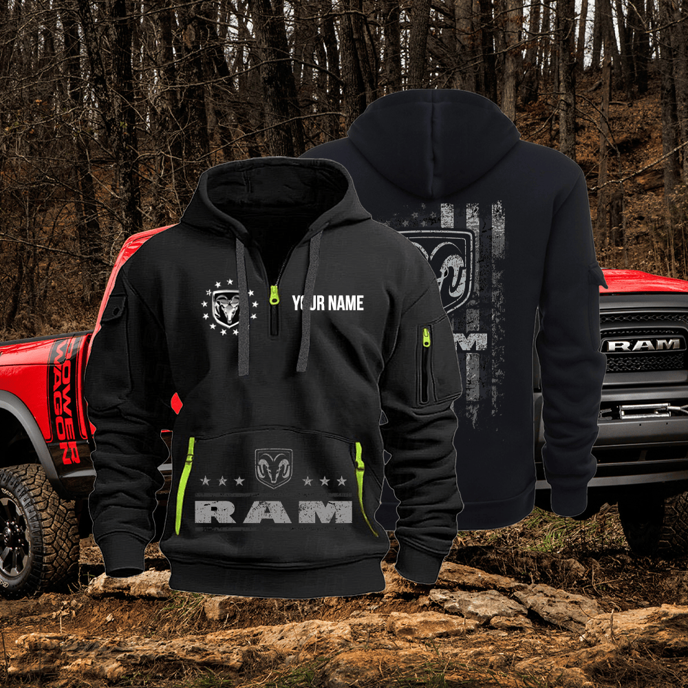RAM CUSTOM NAME Quarter Zip Unisex Hoodie