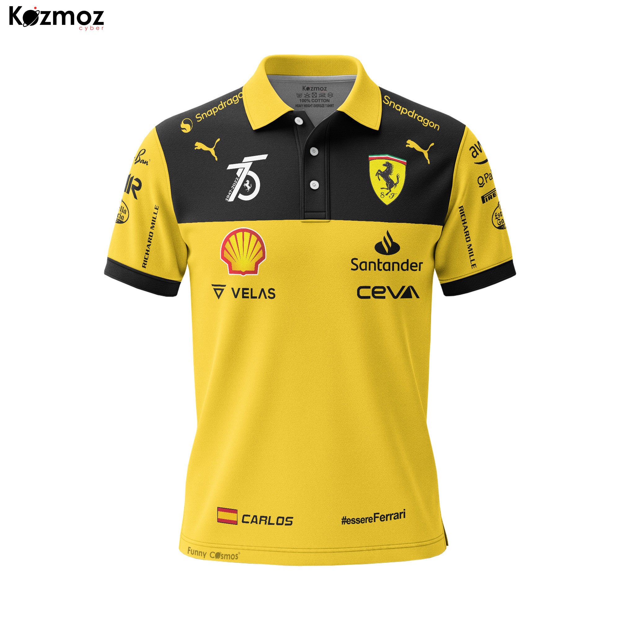 Carlos Sainz Jr Racing Costume 2022 SF 75th Anniversary Collection - SF Racing Team -