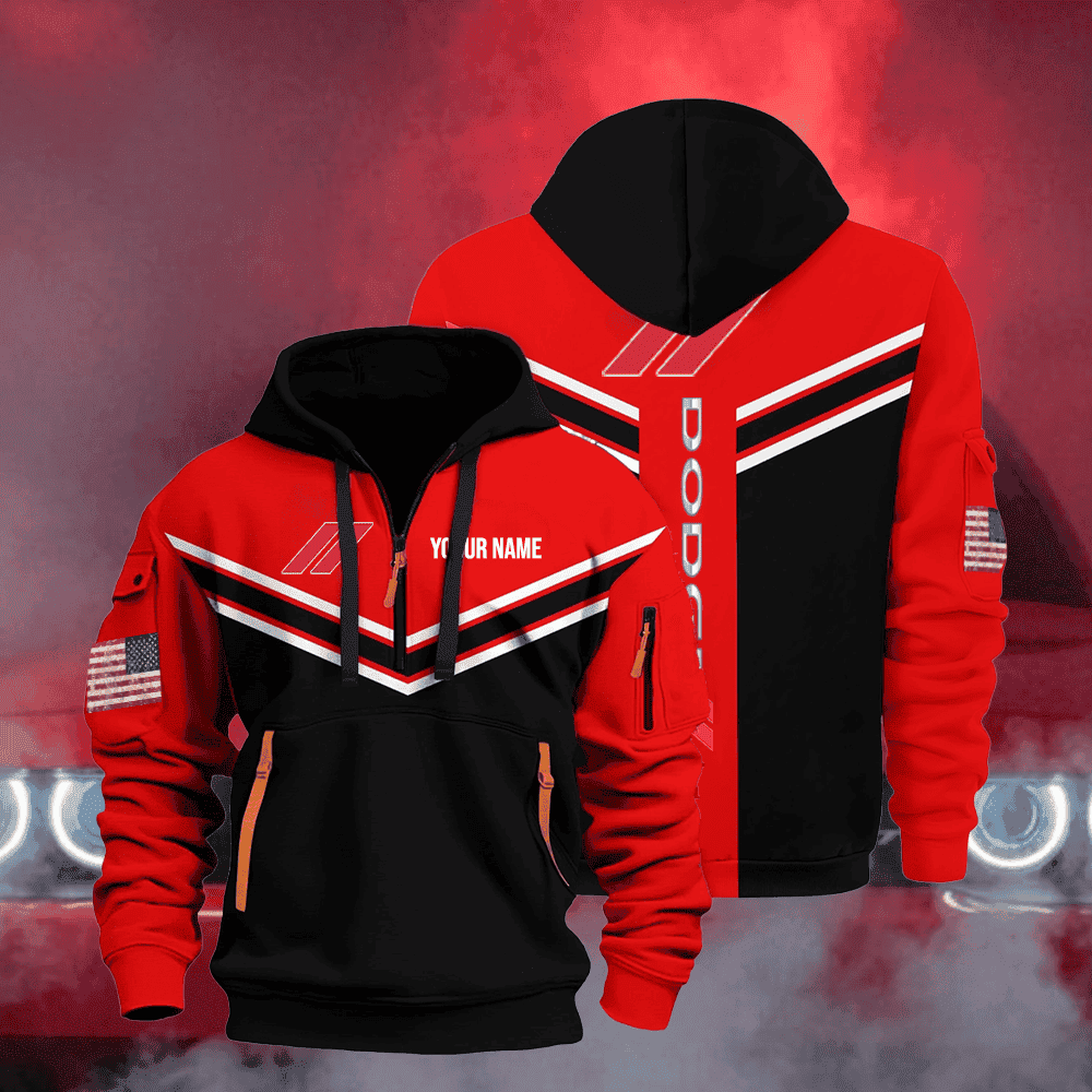 DG custom print name quarter zipper jacket