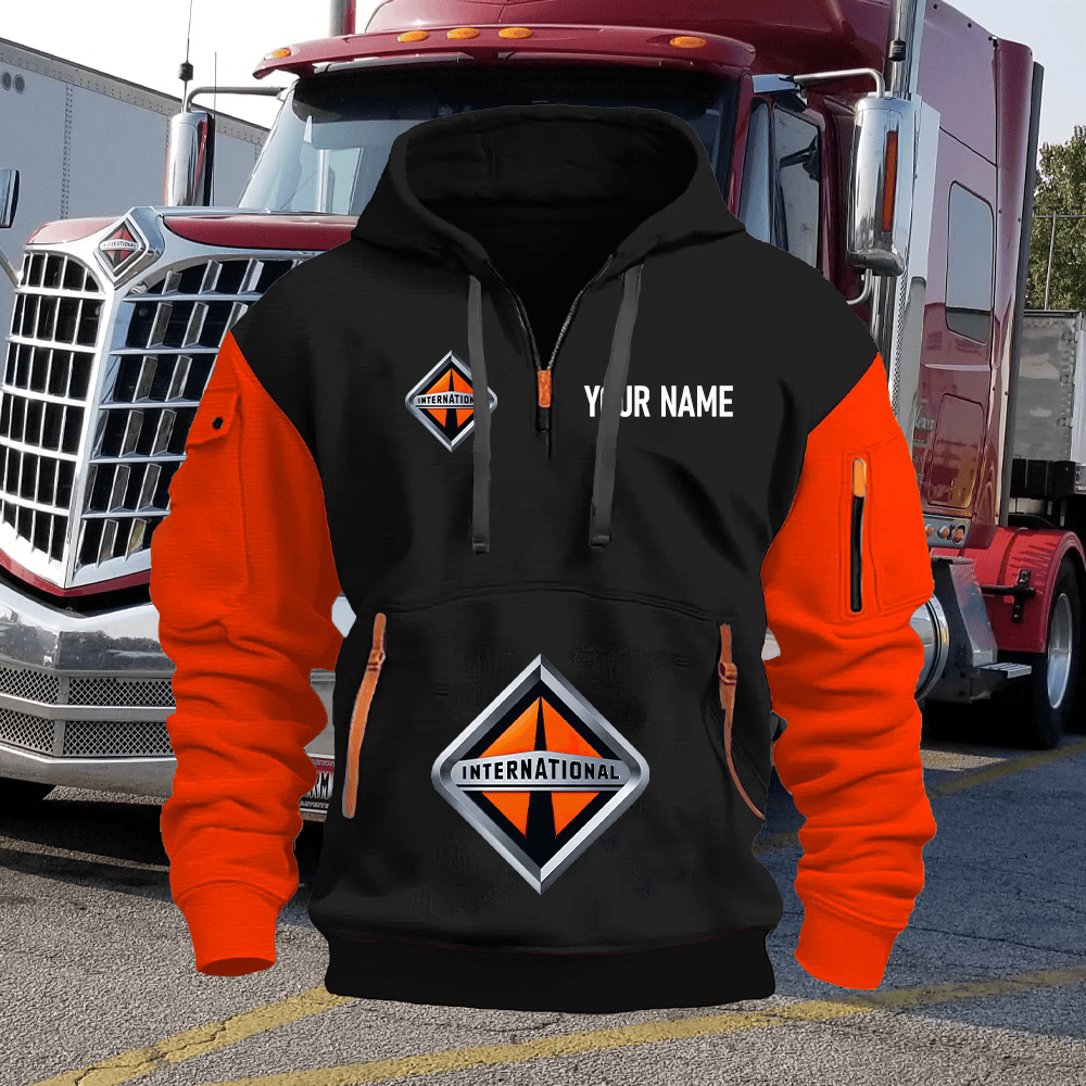 IN Custom Name Quarter Zipper Hoodie
