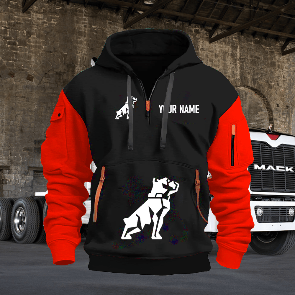 MA Custom Name Quarter Zipper Hoodie