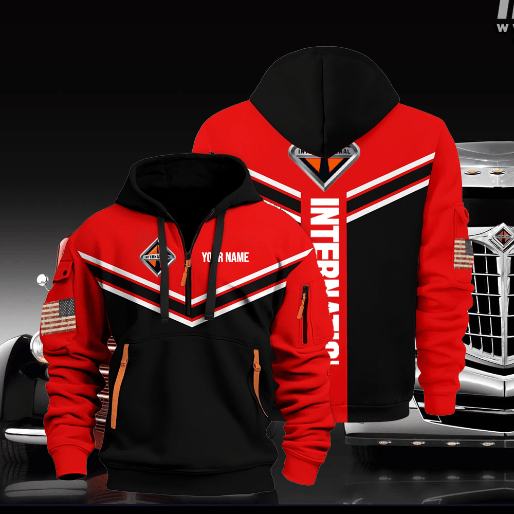IN custom print name quarter zipper jacket
