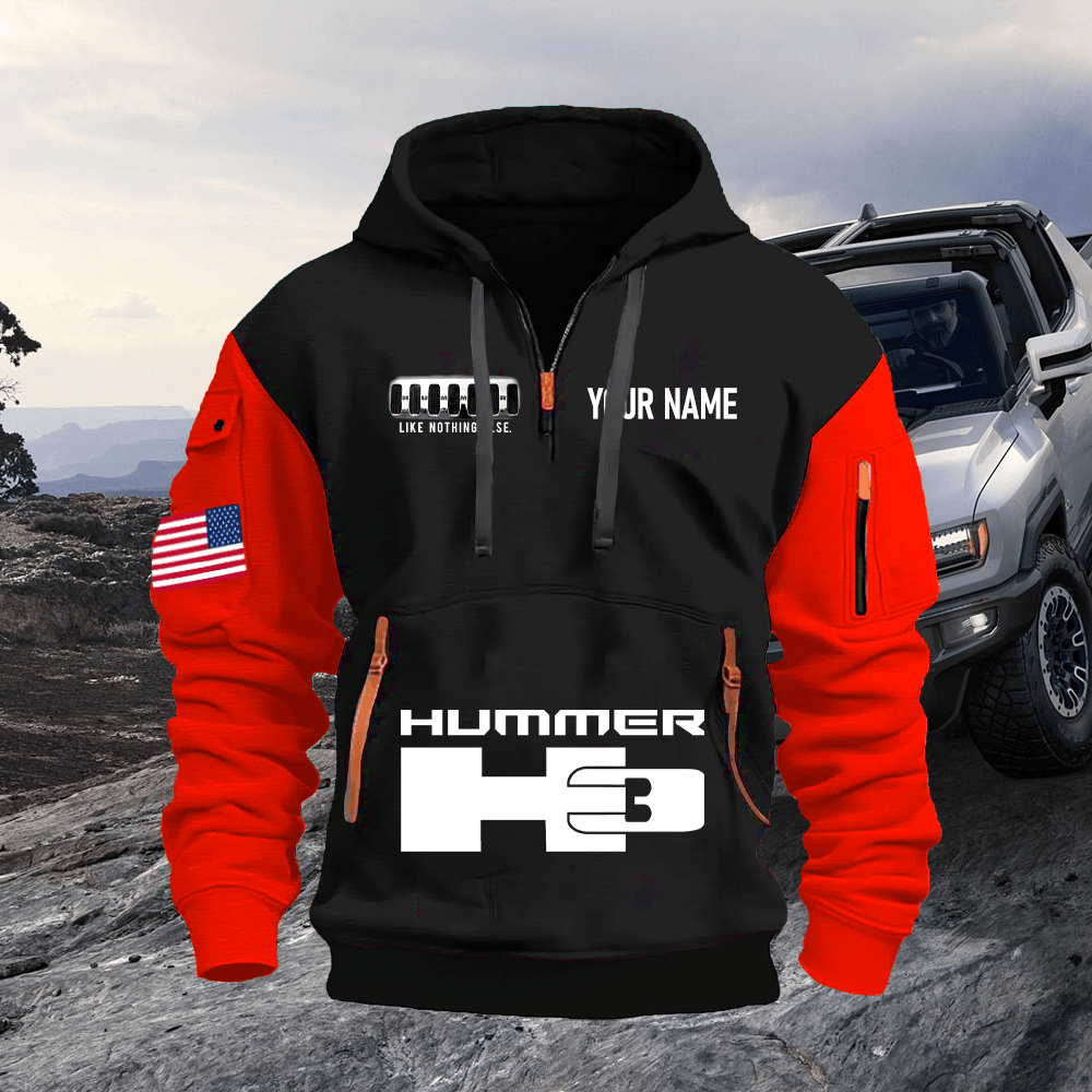 HM3 Custom Name Quarter Zipper Hoodie