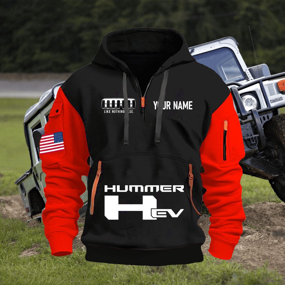 HM EV Custom Name Quarter Zipper Hoodie