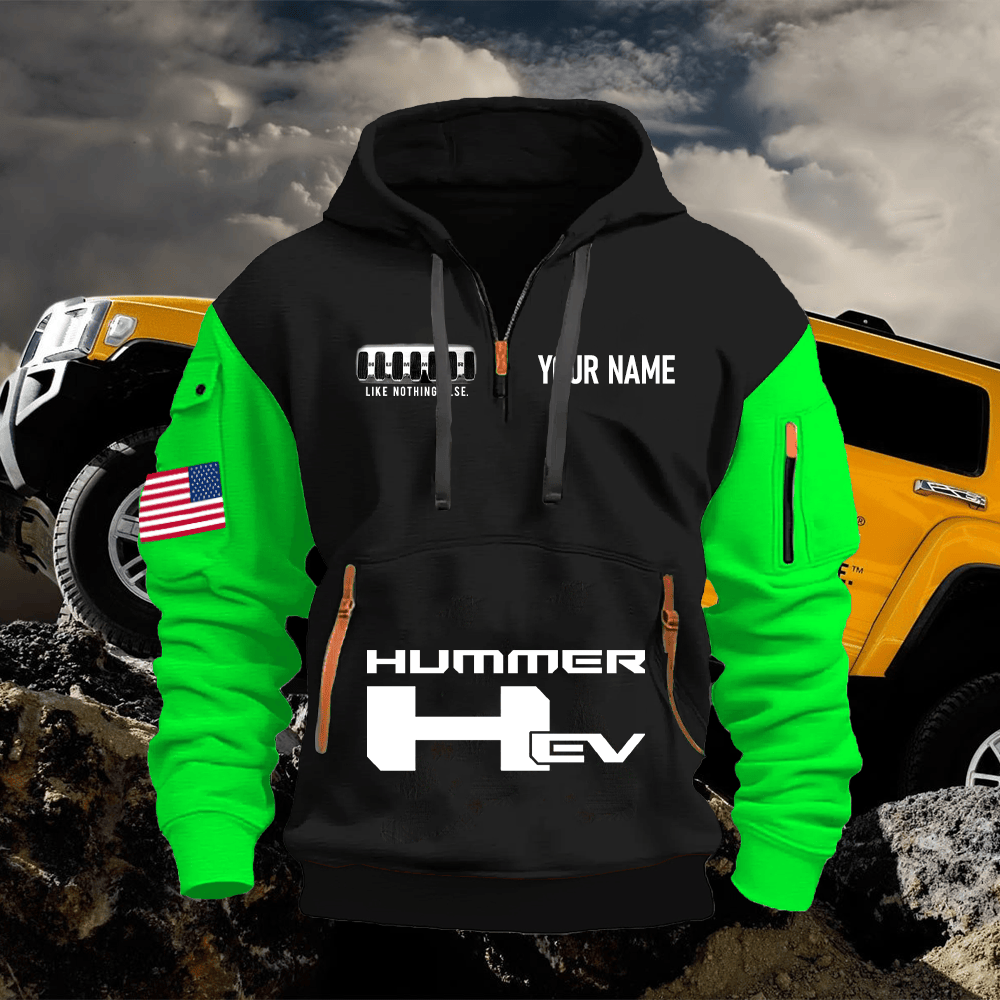 HM EV Custom Name Quarter Zipper Hoodie