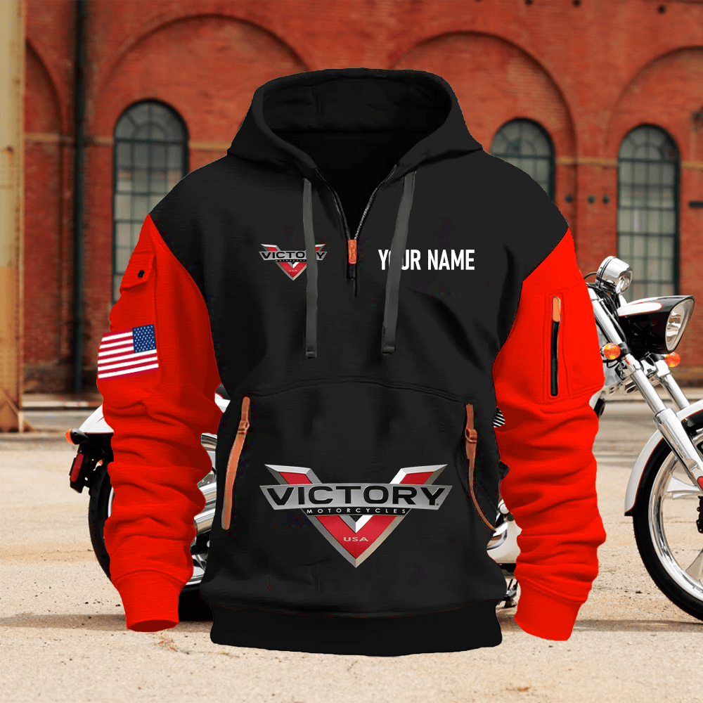 VIC Custom Name Quarter Zipper Hoodie