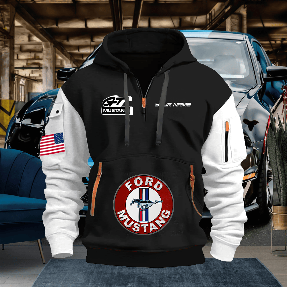 MT GT Print Name Quarter Zipper Hoodie