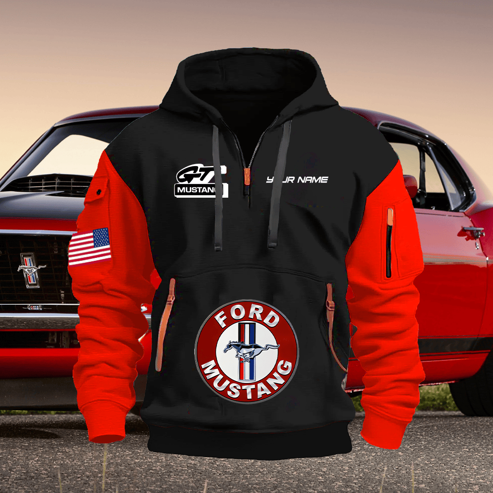 MT GT Print Name Quarter Zipper Hoodie