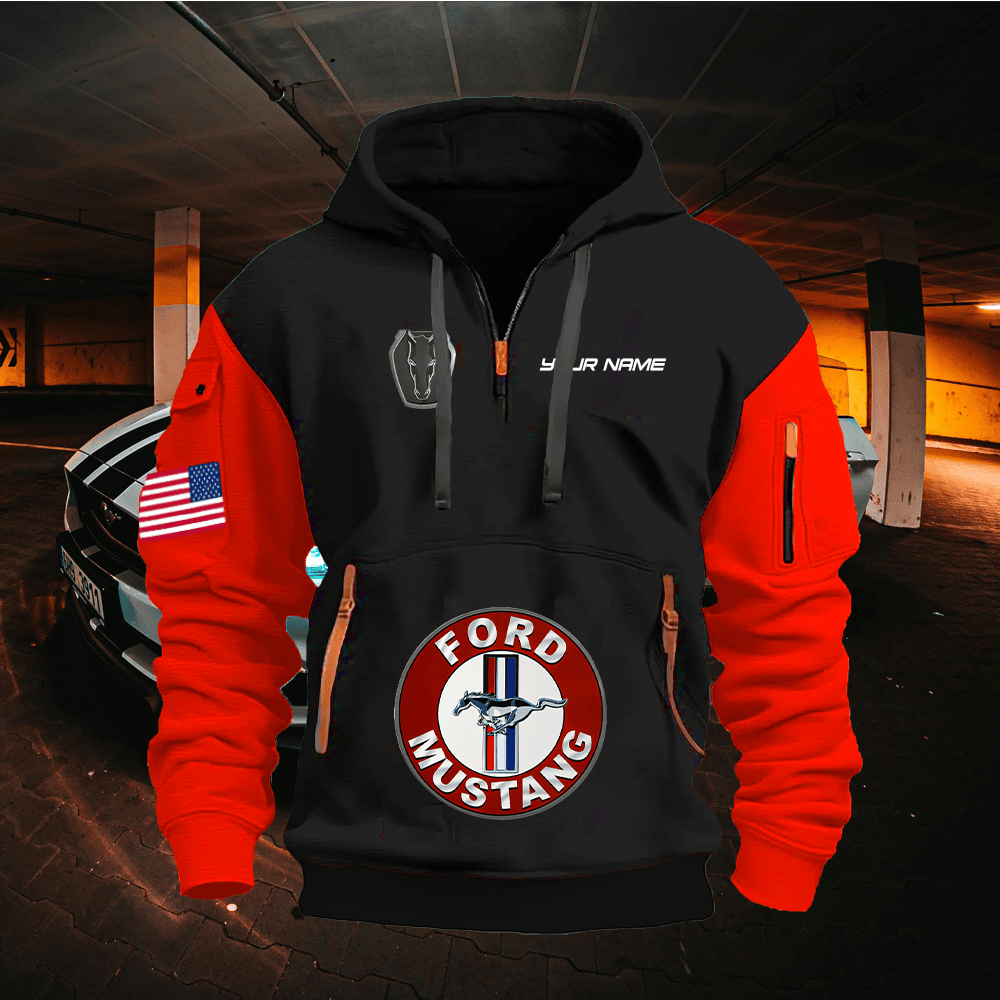 MT DH Print Name Quarter Zipper Hoodie