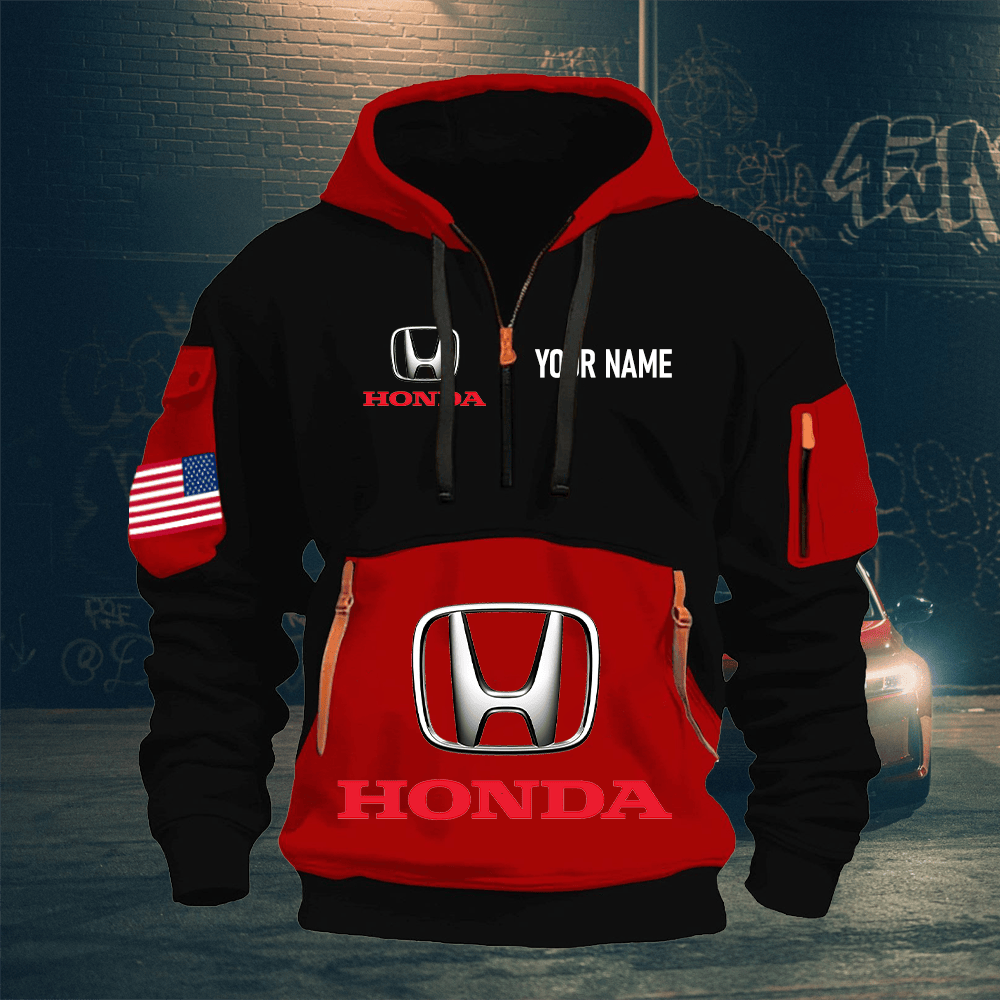 HO Print Name Quarter Zipper Hoodie