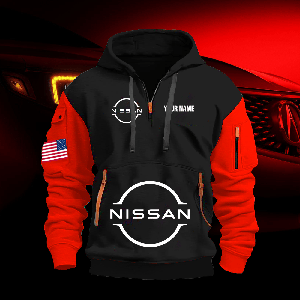 NS Custom Print Name Quarter Zipper Hoodie