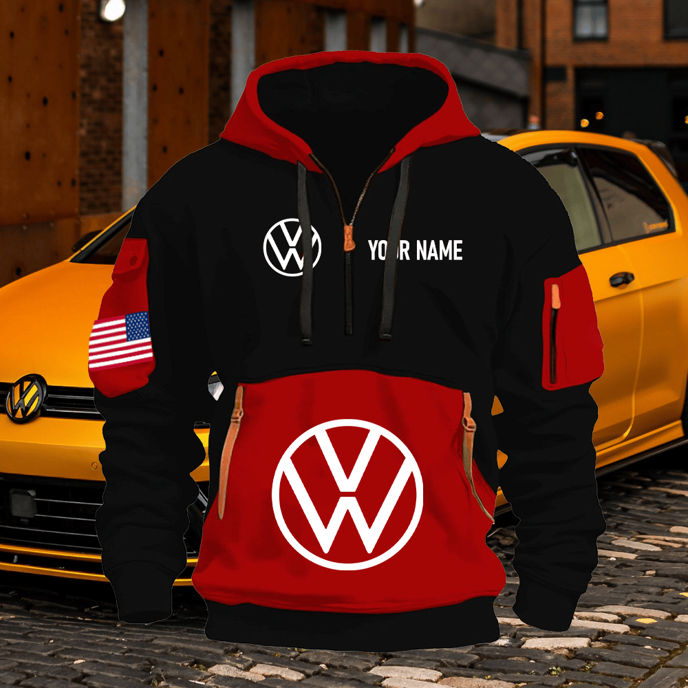 VW Print Name Quarter Zipper Hoodie