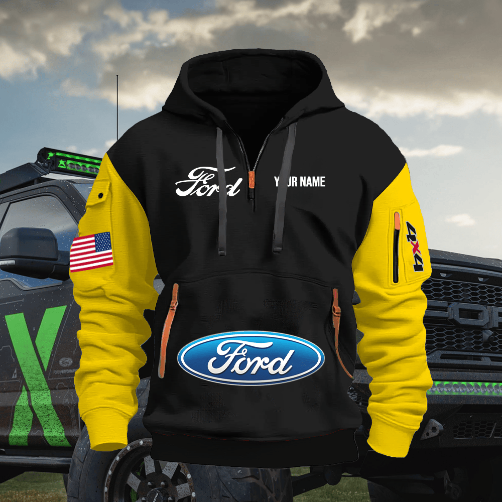 FD Custom Print Name Quarter Zipper Hoodie