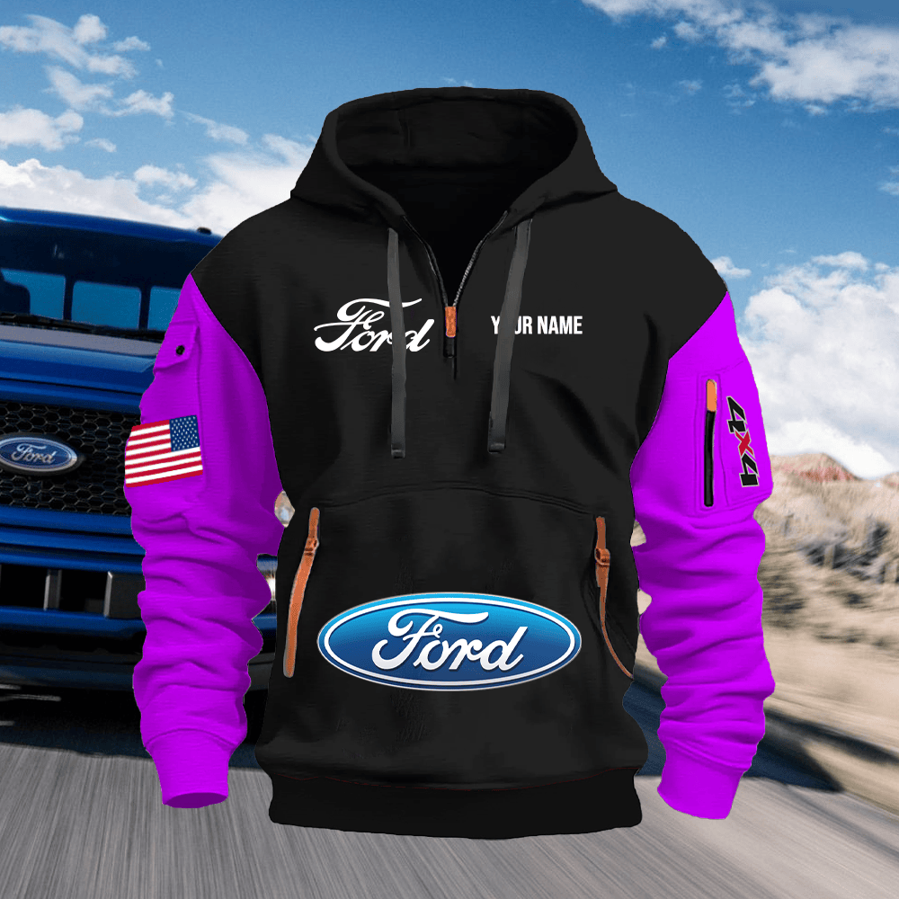 FD Custom Print Name Quarter Zipper Hoodie