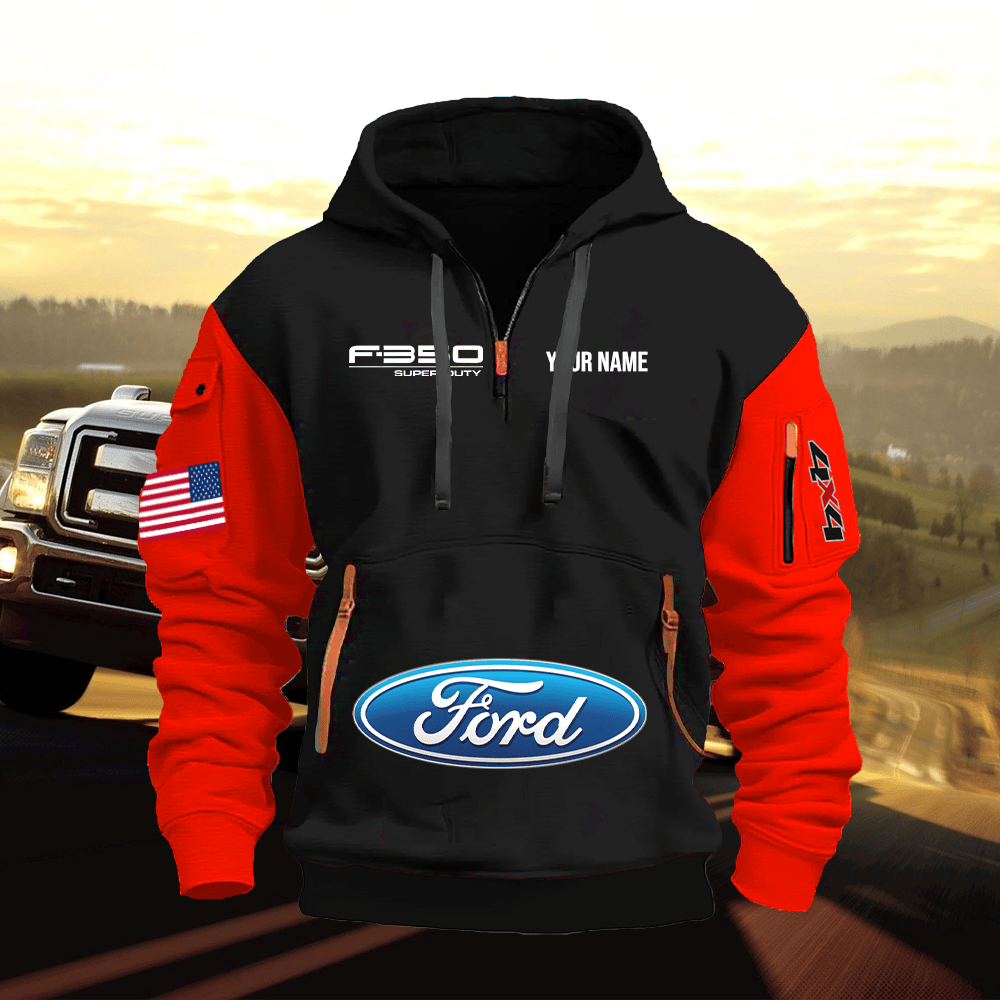 FD3 Custom Print Name Quarter Zipper Hoodie