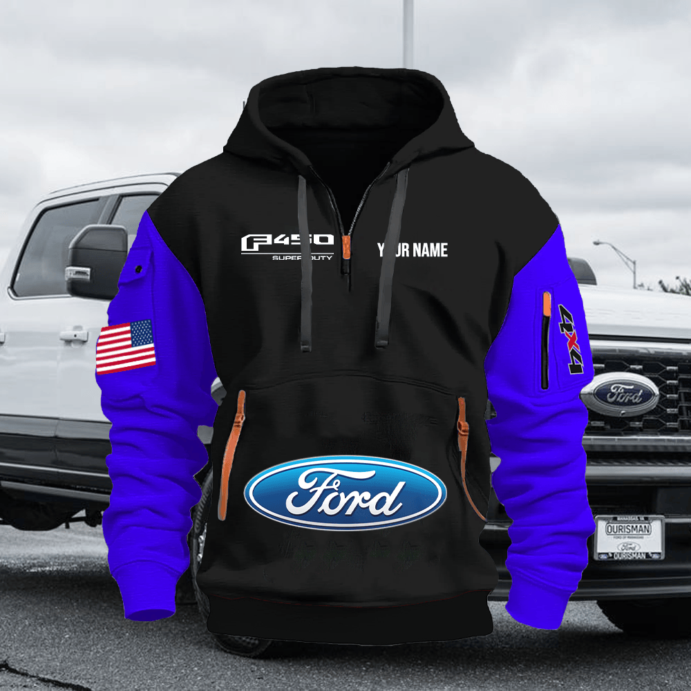 FD4 Custom Print Name Quarter Zipper Hoodie