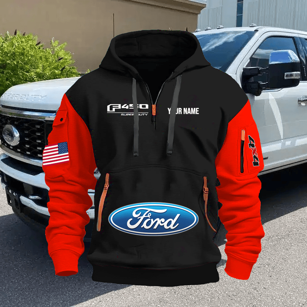 FD4 Custom Print Name Quarter Zipper Hoodie
