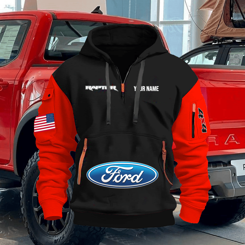 RT Custom Print Name Quarter Zipper Hoodie