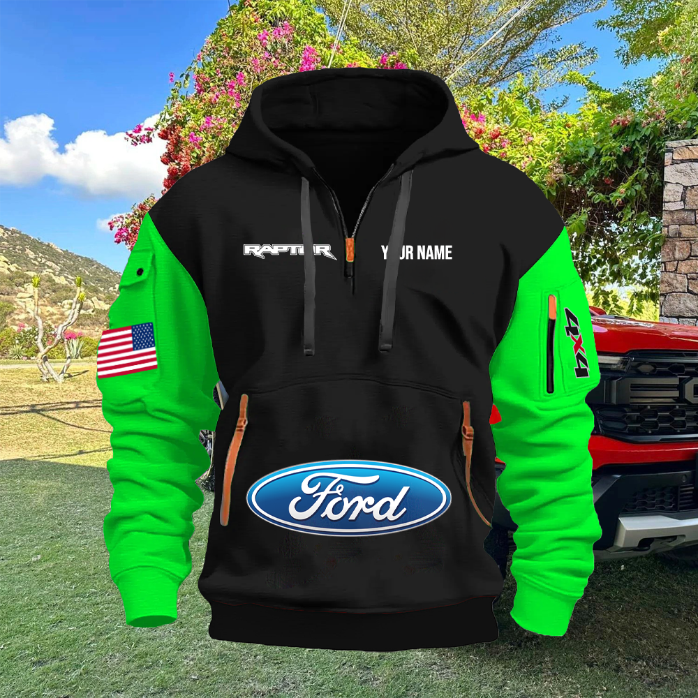 RT Custom Print Name Quarter Zipper Hoodie