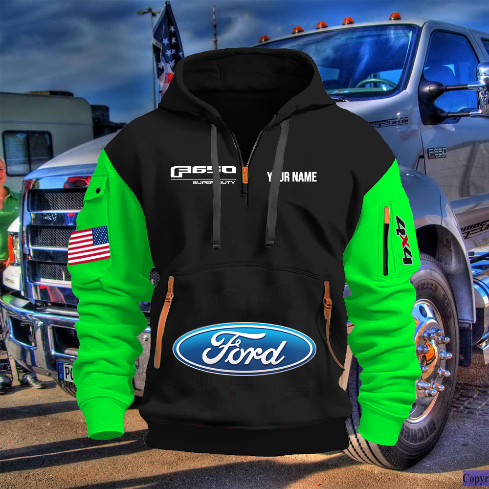 FD6 Custom Print Name Quarter Zipper Hoodie