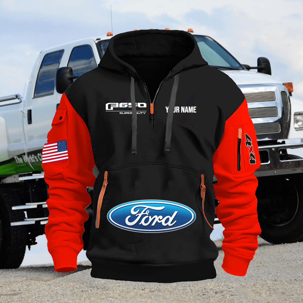 FD6 Custom Print Name Quarter Zipper Hoodie