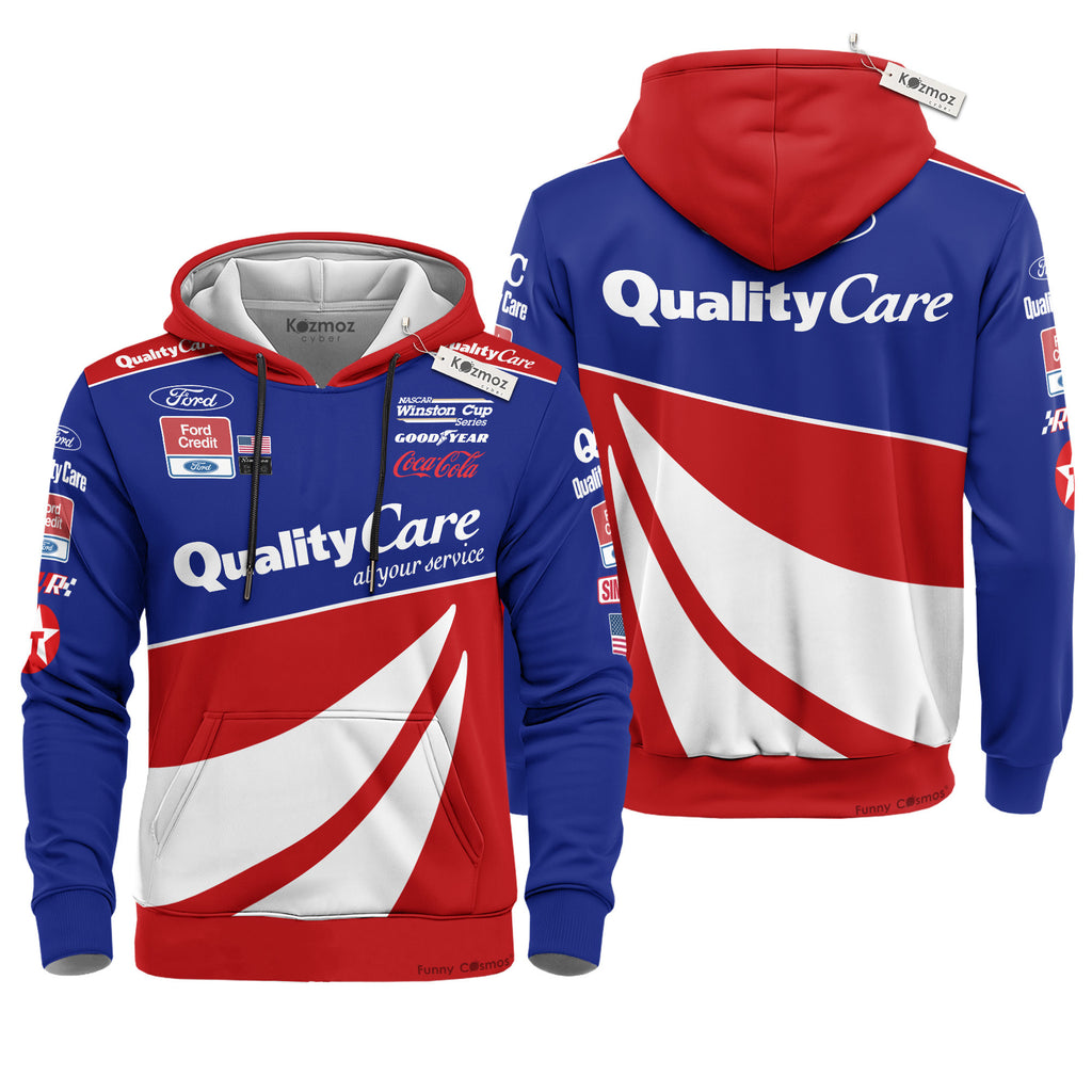 Dale Jarrett NASCAR Hoodie Set Ford Quality Care 1999 Racing Costume Suit