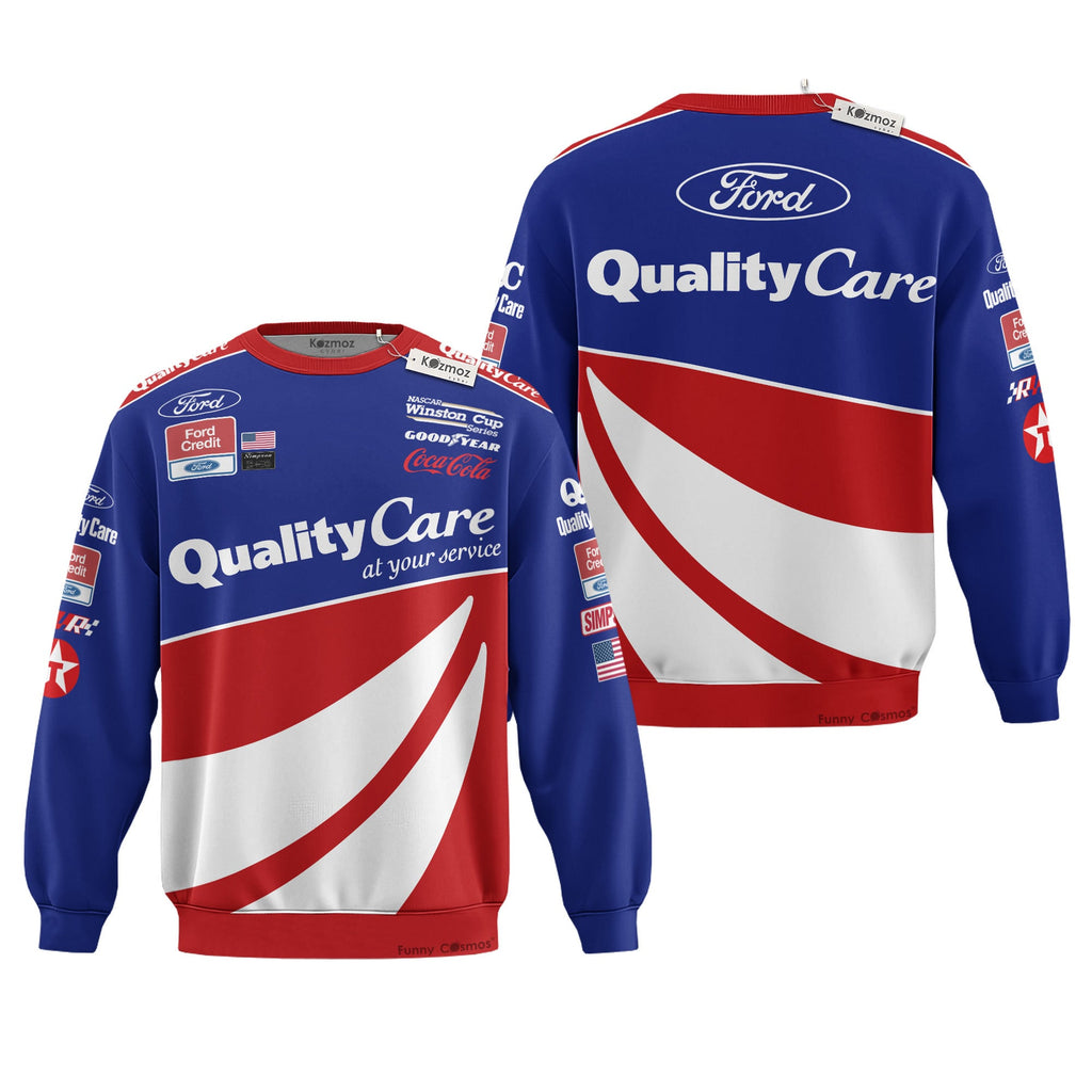 Dale Jarrett NASCAR Hoodie Set Ford Quality Care 1999 Racing Costume Suit