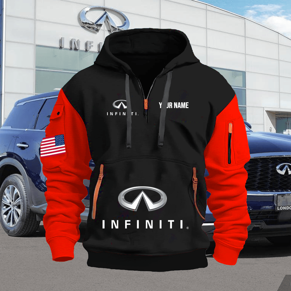 IF Custom Print Name Quarter Zipper Hoodie