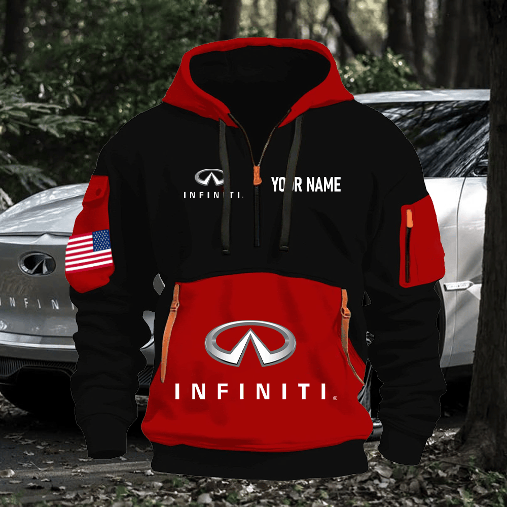 IF Print Name Quarter Zipper Hoodie