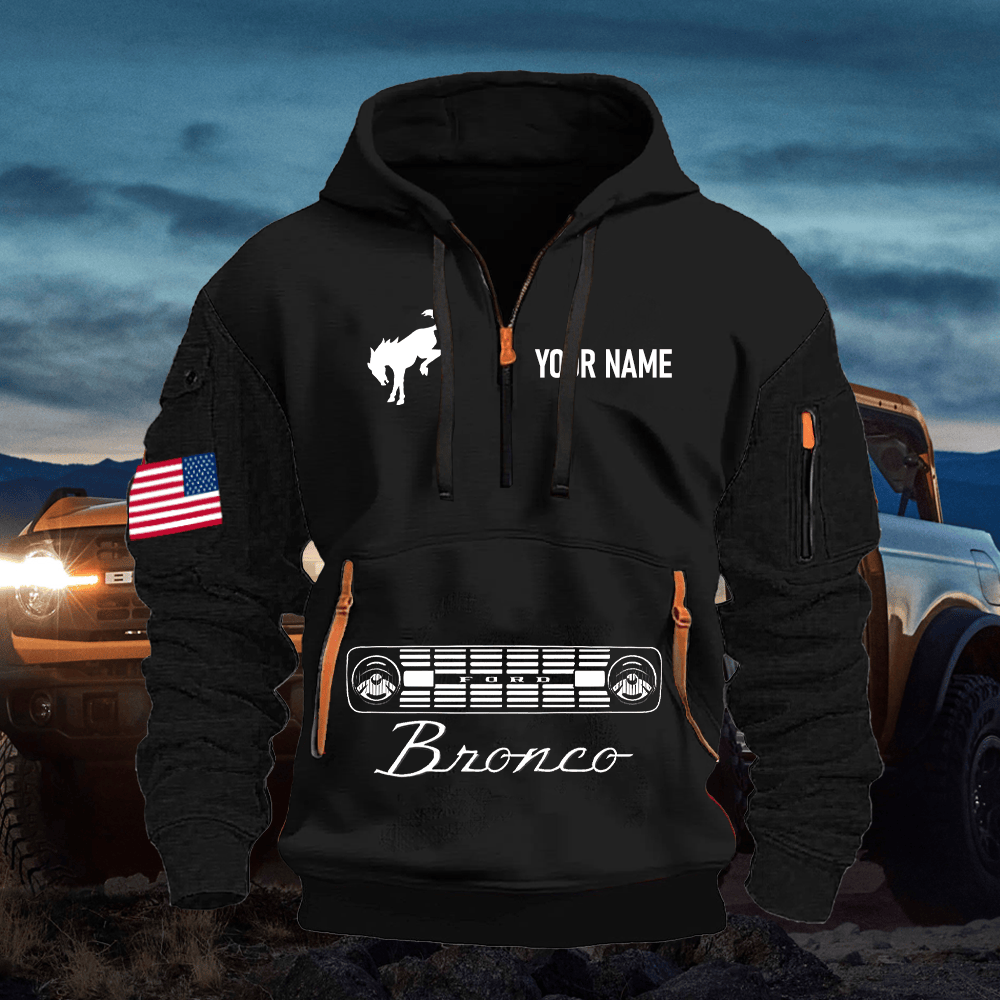BR Print Name Quarter Zipper Hoodie