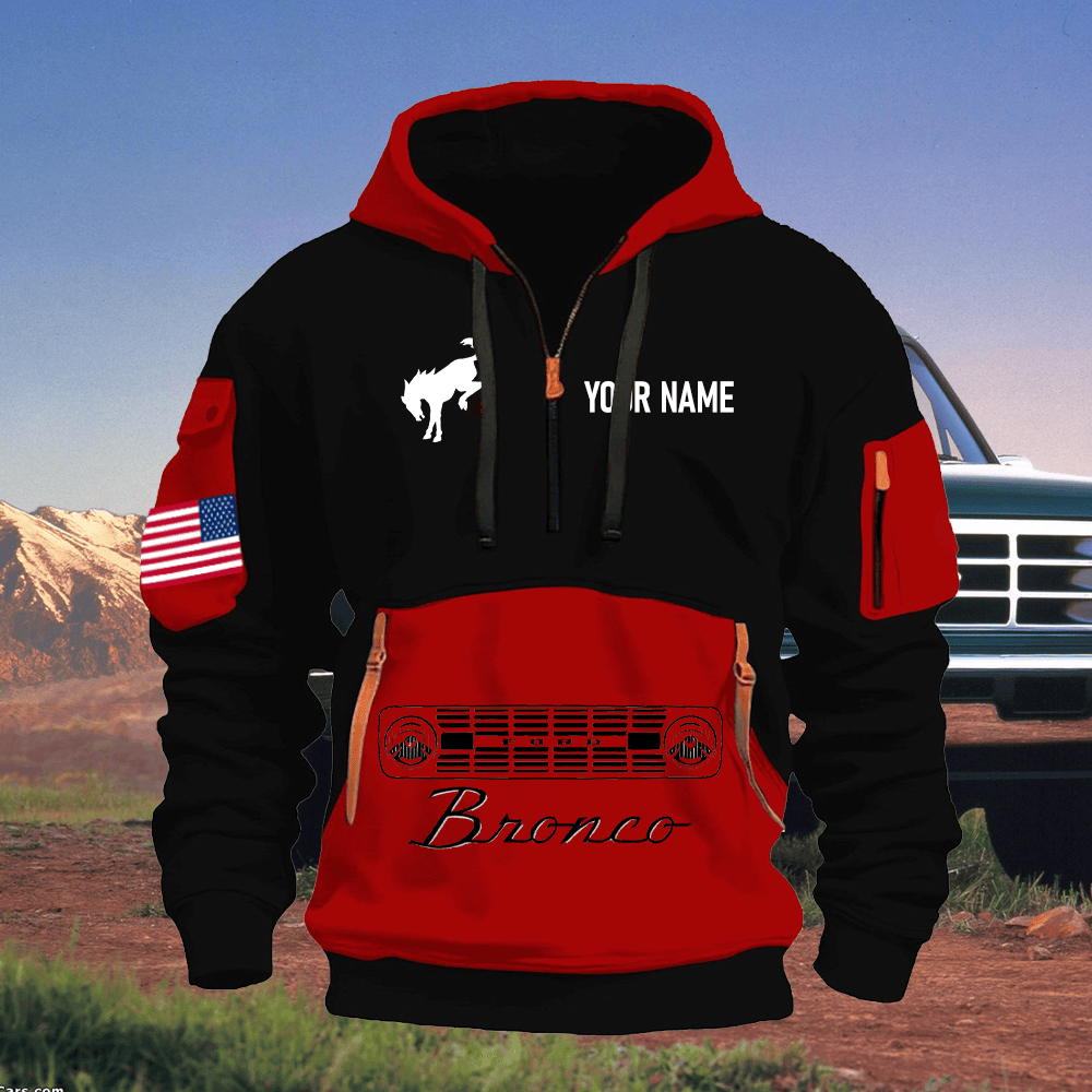 BR Print Name Quarter Zipper Hoodie