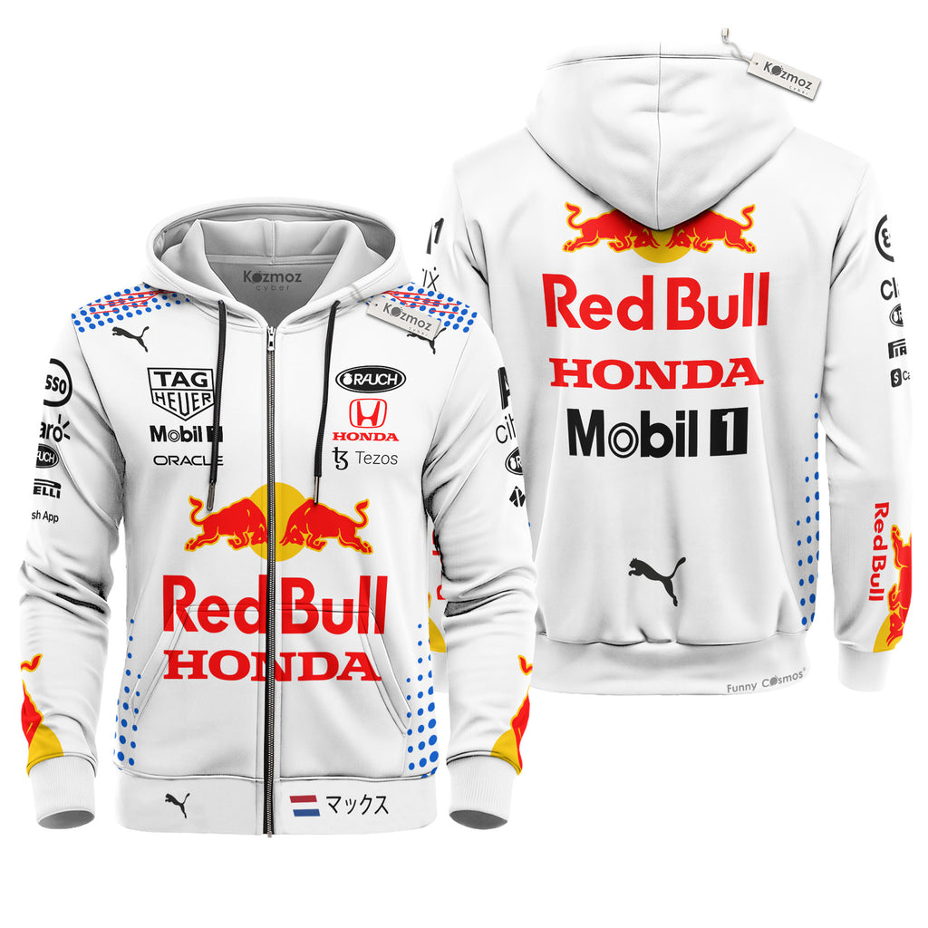 Max Verstappen Signed Red Bull White Racing Suit 2021