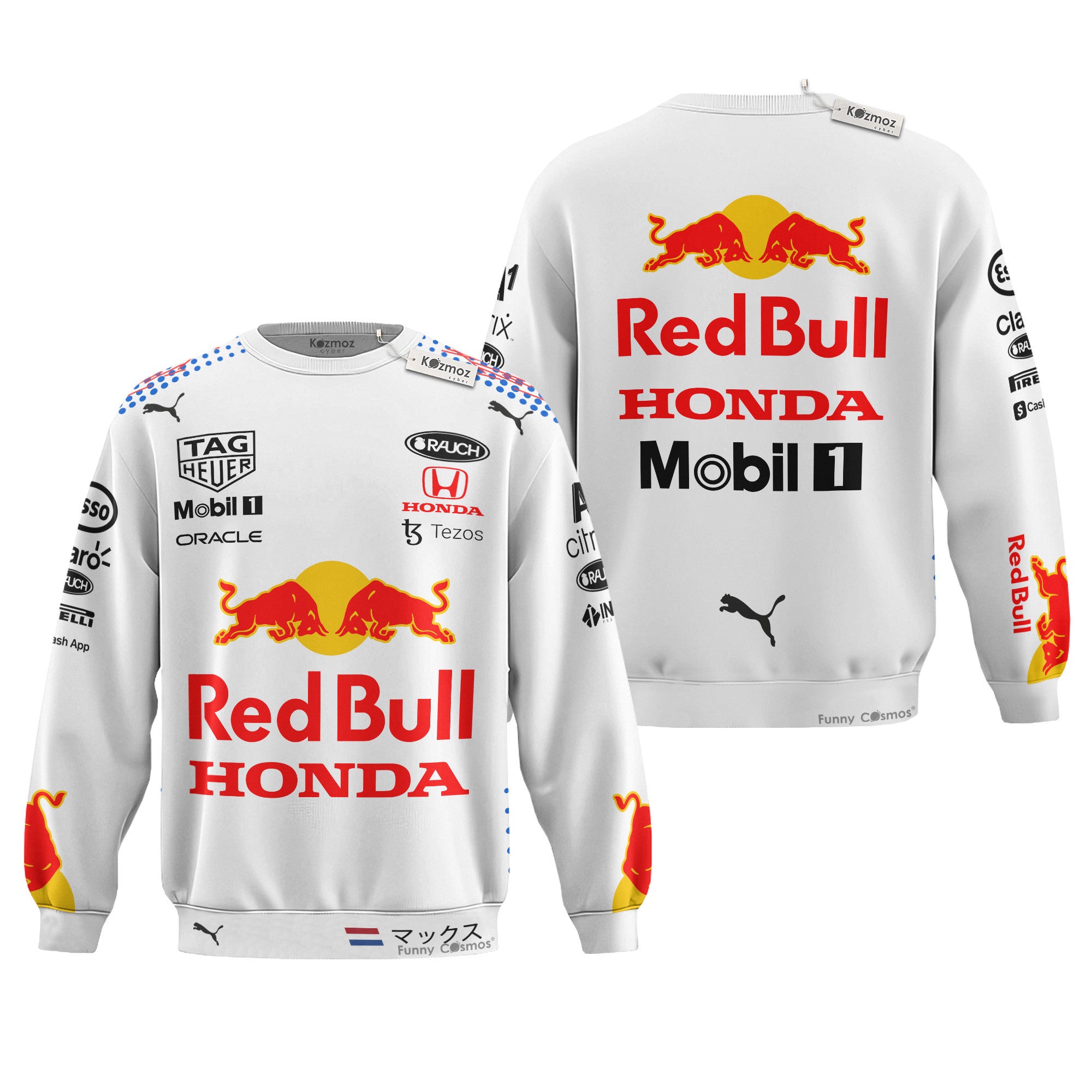 Max Verstappen Signed Red Bull White Racing Suit 2021
