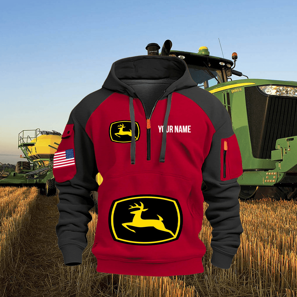 JD Custom Name Quarter Zipper Hoodie