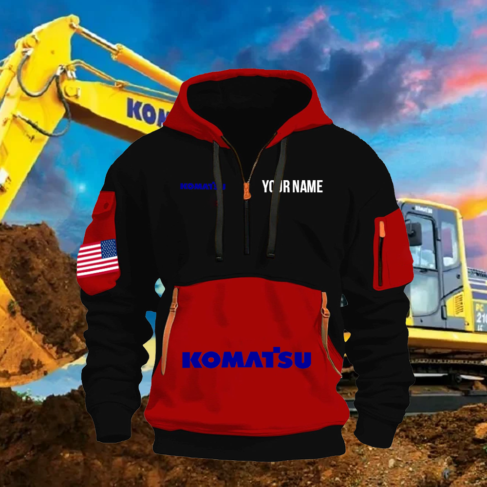 KM Print Name Quarter Zipper Hoodie