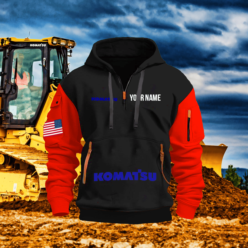 KM Custom Print Name Quarter Zipper Hoodie