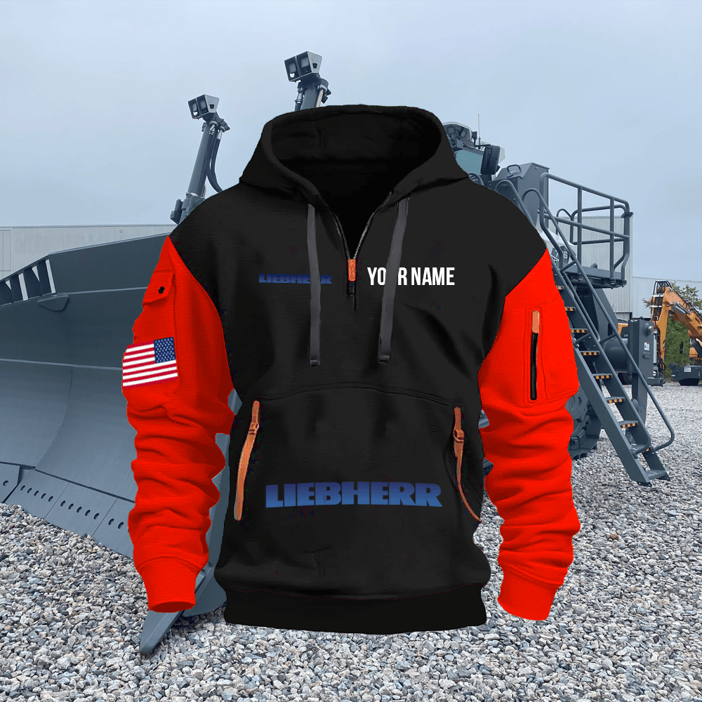 LB Custom Print Name Quarter Zipper Hoodie