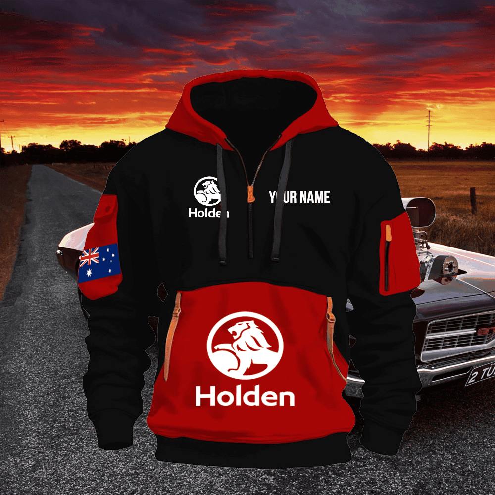 HOL Print Name Quarter Zipper Hoodie