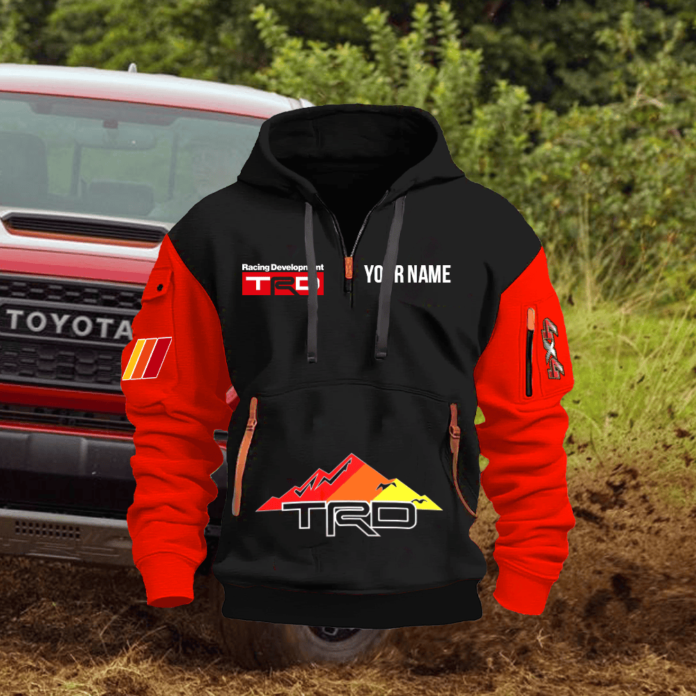 TY TRD Custom Print Name Quarter Zipper Hoodie
