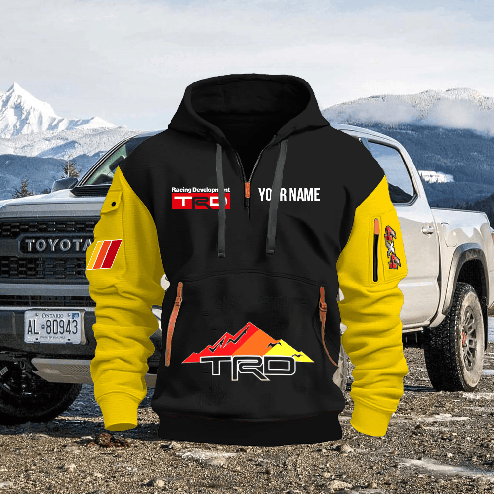 TY TRD Custom Print Name Quarter Zipper Hoodie